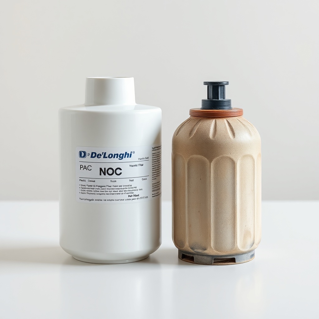 A clean photorealistic photo showing a brand new De'Longhi Pinguino PAC N82 washable filte