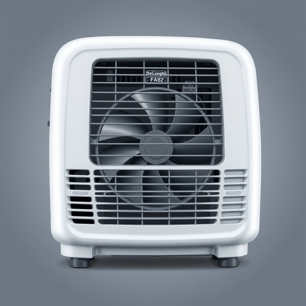 A clean photorealistic illustration showing the side view of the De'Longhi Pinguino PAC N8