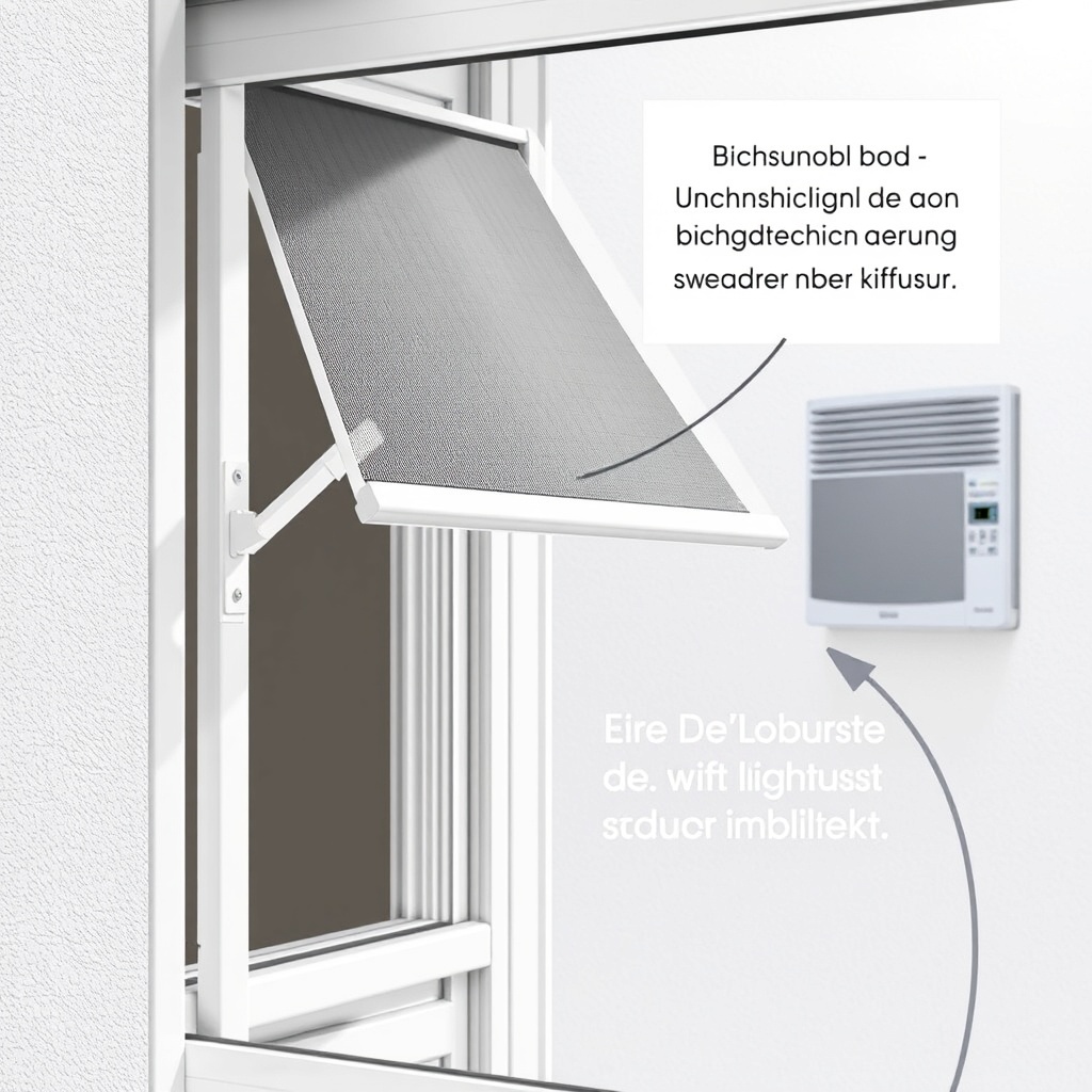 Eine farbenfrohe Illustration eines offenen Fensters mit einem korrekt montierten Fensters