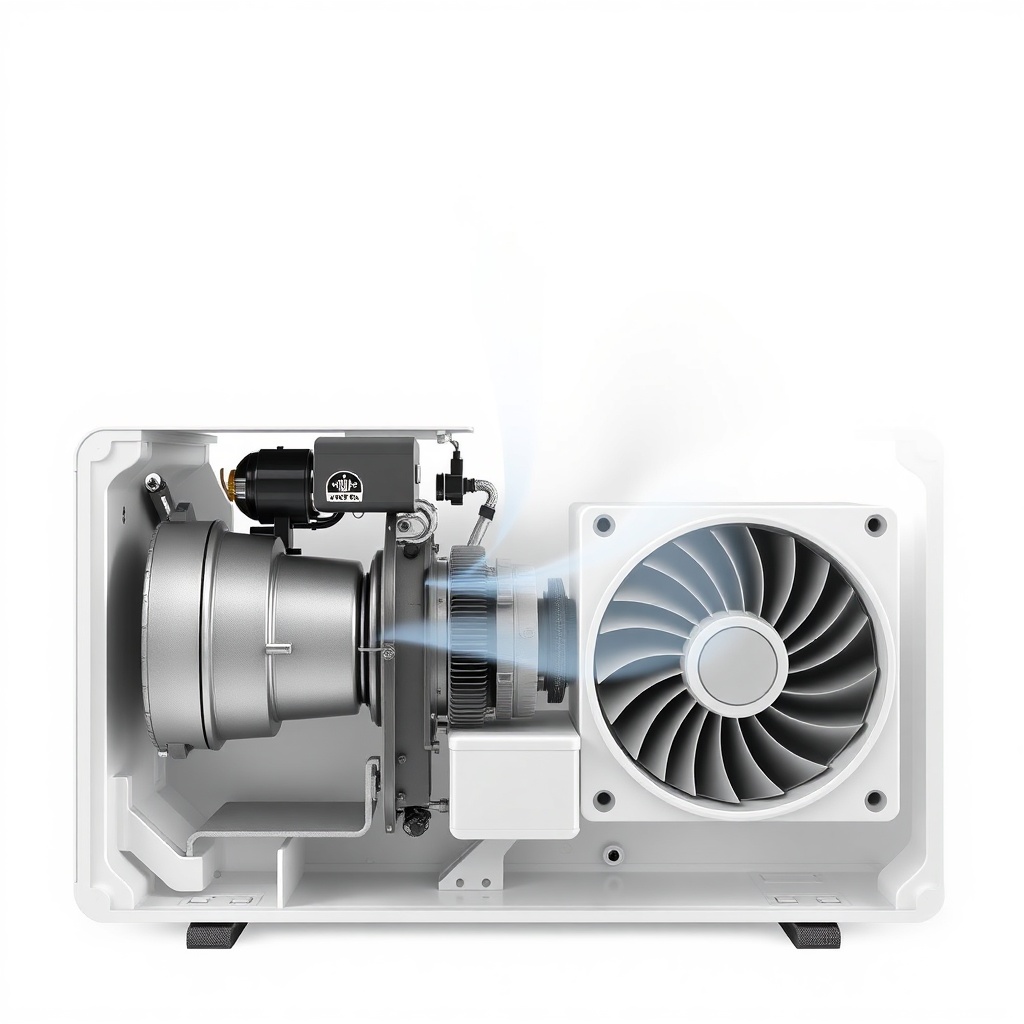 Eine photorealistische Darstellung der Midea MAW05M1BWT im Querschnitt